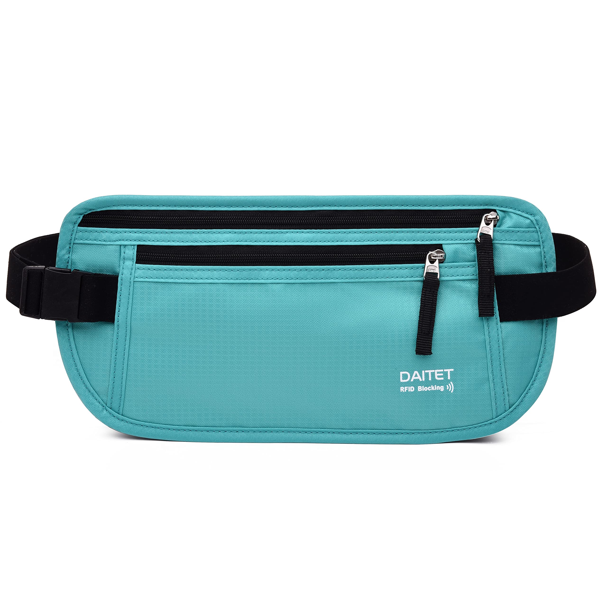 RFID Blocking Money Belt for Men Women, Slim Fanny Pack for Travel，Running,Conceal Waist Wallet for Passport Holder,Phone,Cash(Mint Green)