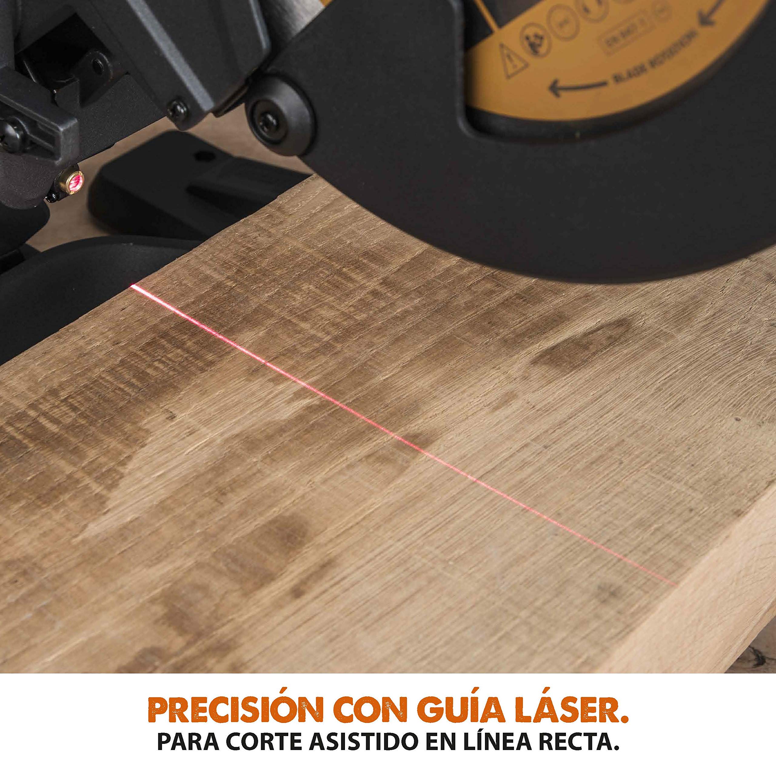 Evolution Power Tools R255SMS Sierra ingletadora Deslizante multimaterial, con Paquete Plus, Corta acero dulce, aluminio, plástico, madera con clavos incrustados 230 V, 255 mm
