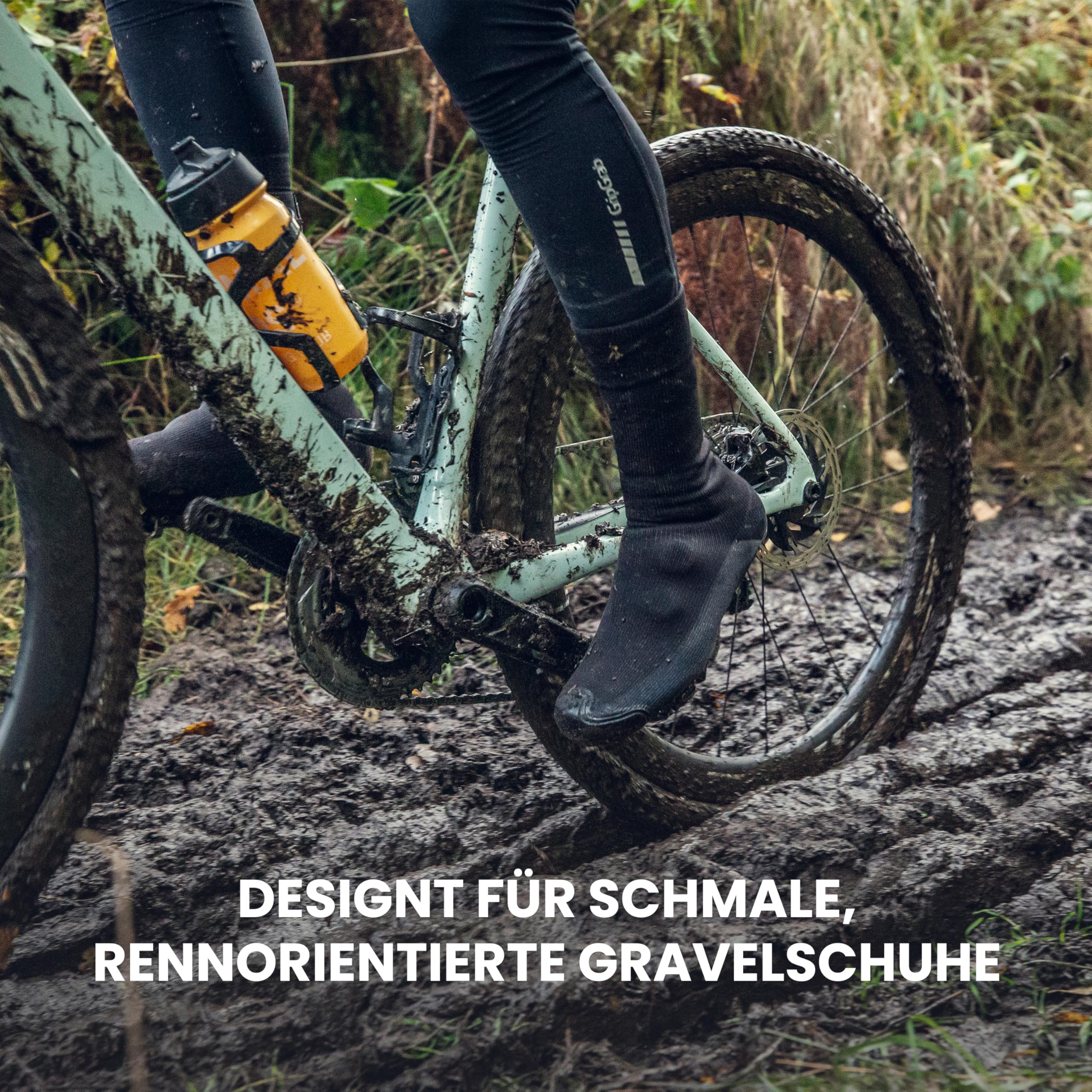 GripGrab Explorer wasserdichte Gravel Überschuhe Gestrickte Überzieher | Winddichte thermo Performance Übersocken ohne Reißverschluss für rennorientierte Mountainbike und Gravel Schuhe