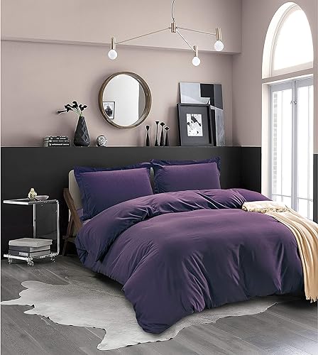 Miniatura 49 de Funda de edredón 100% algodón de 600 hilos, 1 pieza con cierre de cremallera y lazos en las esquinas, funda de edredón