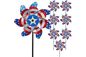 Mesmerizing Pinwheels for Patriotic Festivities: Winemana's Reflective 8-Pack Pinwheels Adorn Your 4th of July Celebrations