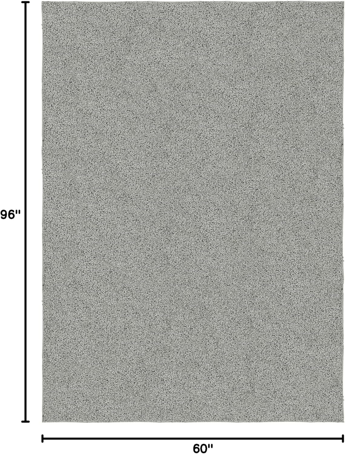 Garland Rug Skyline Shag Solid 5 Ft. X 7 Ft. Silver Gray Area Rug– Soft and Fluffy Shag Texture, Plush High Pile, Durable, Non-Slip, Add Warmth, Comfort and Style