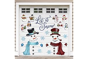 Christmas Garage Door Magnet Stickers Feature Let It Snow Magnets for Cars Refrigerator