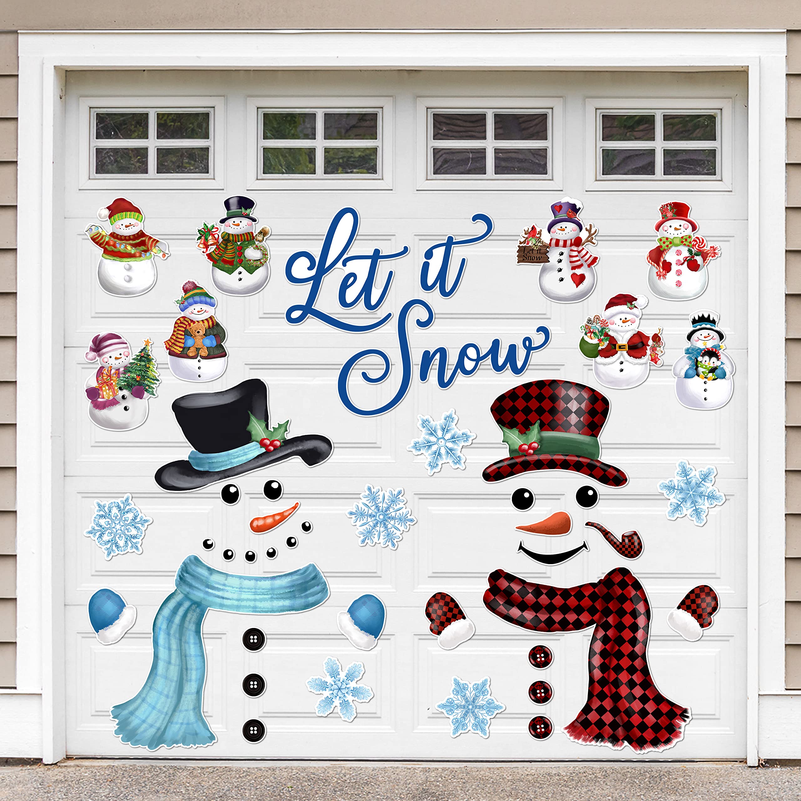 Tesori D'arte Caroline Stampa In Alluminio Let It Snow - Pupazzo Di Neve, 15x15 Cm, Per Interni/esterni, Made In USA