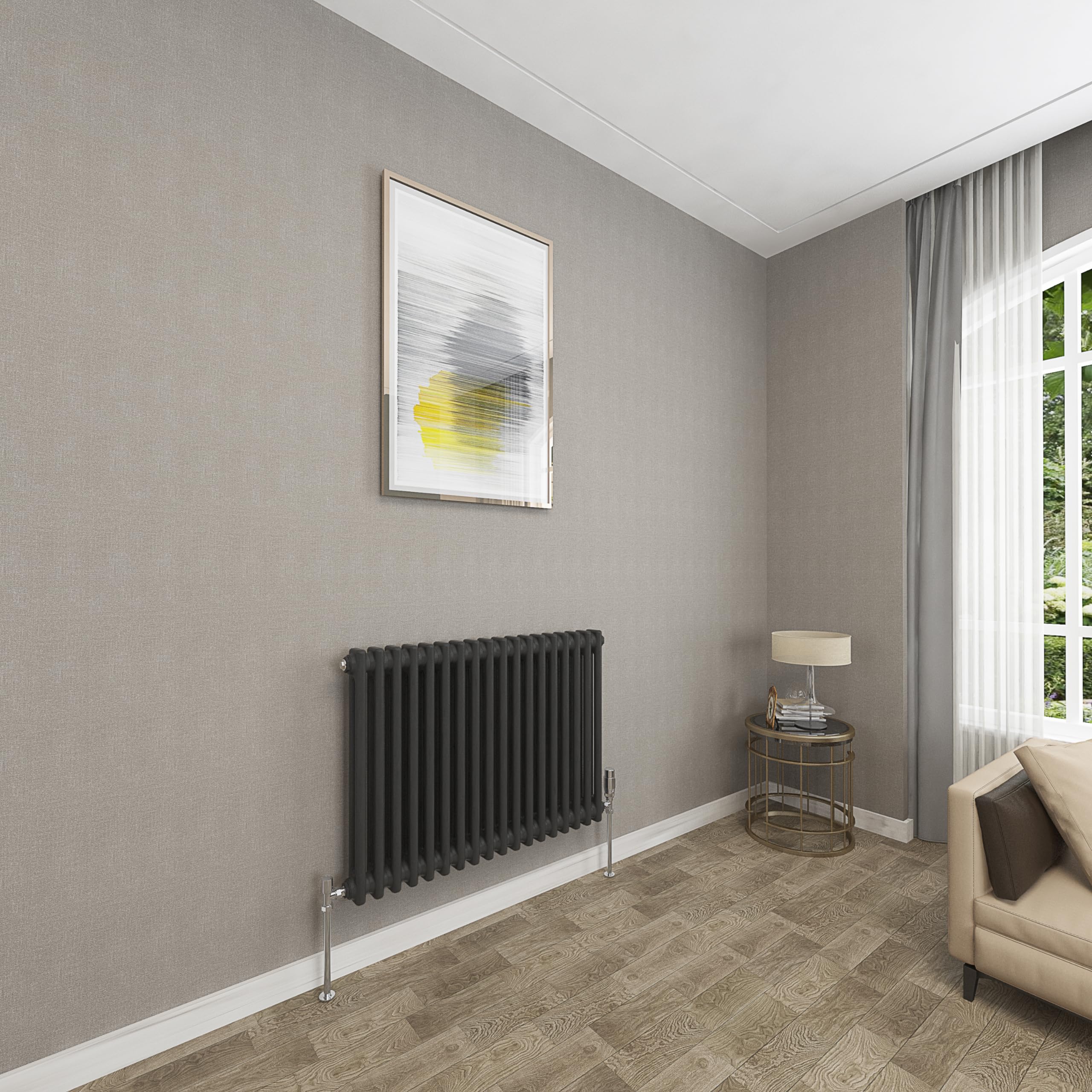 Sky bathroom 600x830mm 2 Column Radiator Horizontal Black Cast Iron radiato Traditional Central Heating Radiator