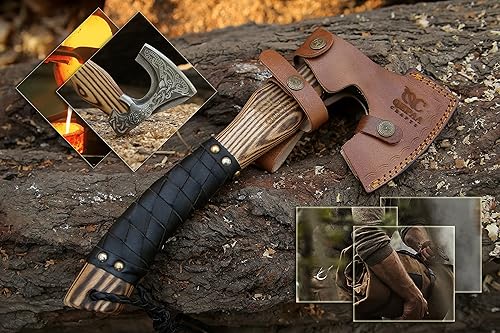 Miniatura 6 de QEPAA CRAFTS Hacha vikinga, hacha, hacha vikinga, hacha barbuda, hacha de batalla, hacha de forja de mano, regalo de cumpleaños para él (hacha