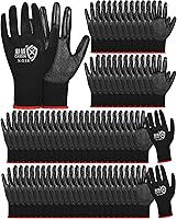 Potchen 72 Pairs Rubber Coated Gardening Work Gloves Bulk for Men Women - Durable Safety Grip for Garden, Construction, Landscaping