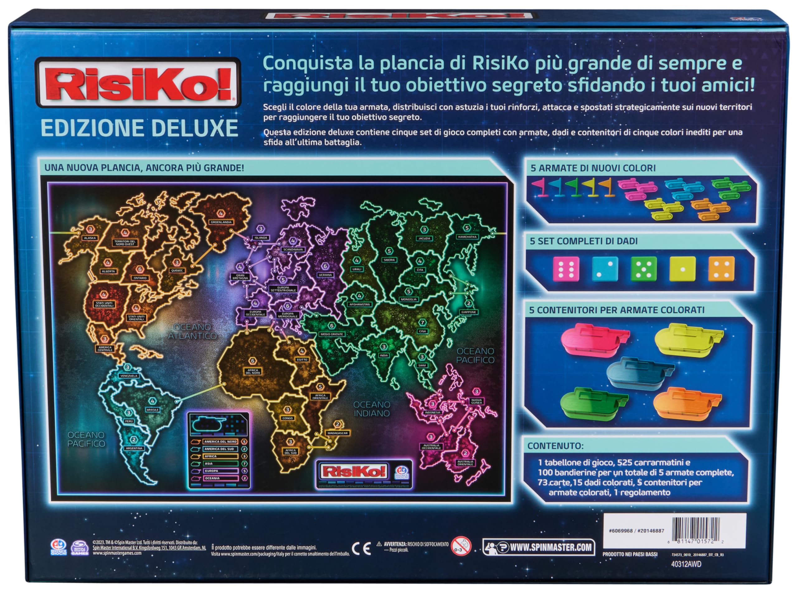 Editrice Giochi, Risiko Edizione Deluxe, Giochi in Scatola, Giochi di Società e Strategia per Famiglia e Amici, Giochi da Tavolo per Adulti e Bambini, da 3 a 5 Giocatori, 10+ Anni