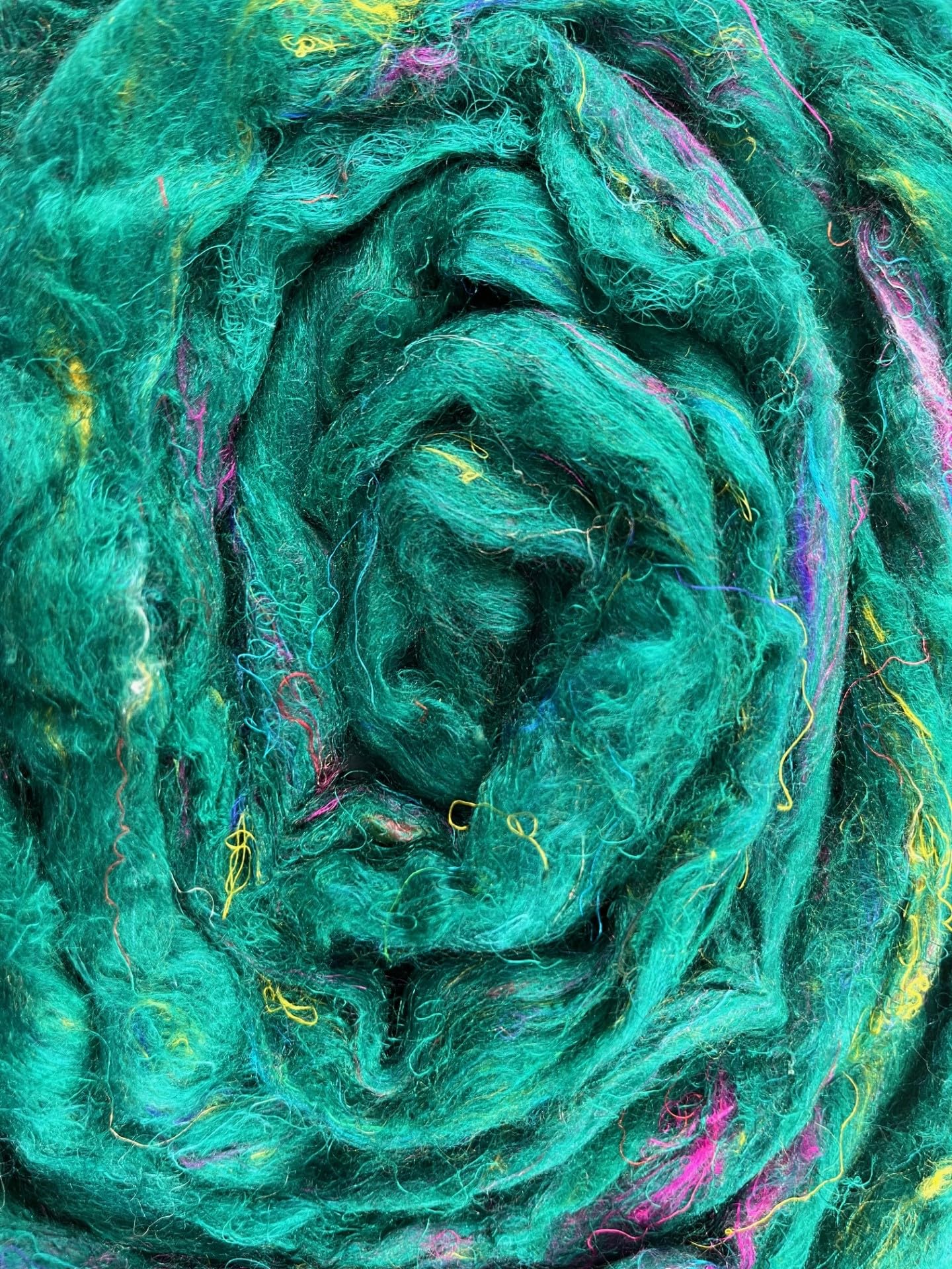 Sari Silk for Needle/Wet Felting & Spinning - Pretty Peacock - 20 GMS