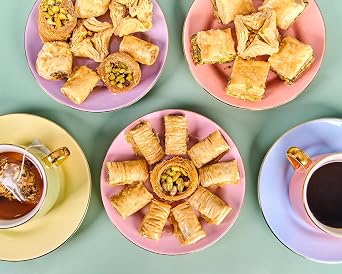 Sweetland Regular Baklava Selection - 300 g | Handmade in London | Traditional Lebanese Baklava | Present for Diwali, Ramadan, Easter, Eid, Birthday | Pistachio, Walnut, Cashew & Almond | Gift Box