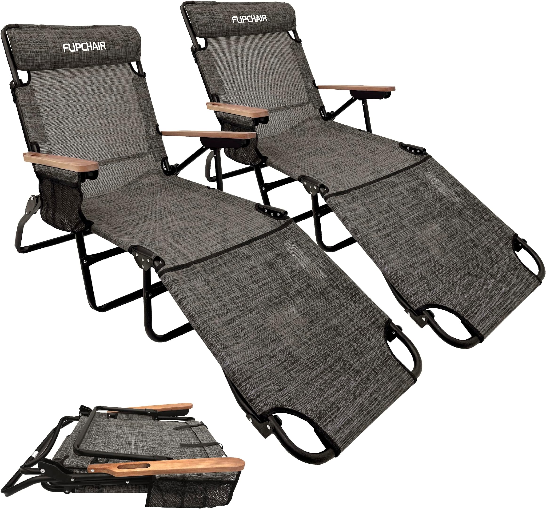 Recliner Chair GYMAX Tanning Chair, Folding Lounger With Face/Arm