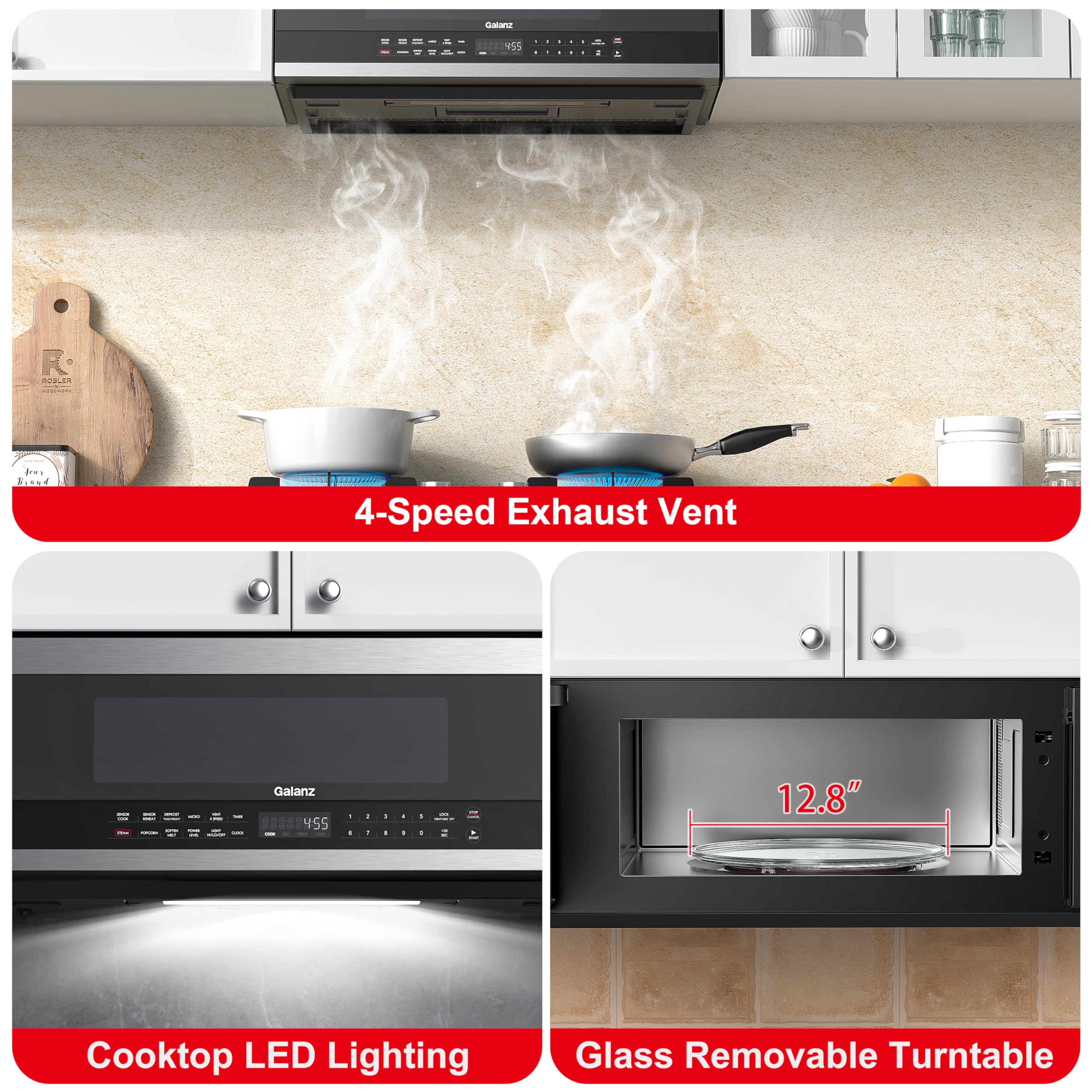 Galanz GLOMJK12S2SWN10 Low Profile Over The Range