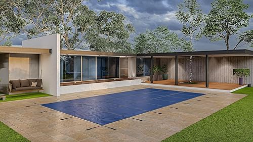 Miniatura 6 de WaterWarden Cubierta de seguridad de malla azul para alberca enterrada, cumple F1346 de la ASTM según UL, triple costura, con accesorios, 14 x 28