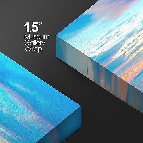 Miniatura 5 de wall26 Lienzo impreso para pared, diseño de atardecer en colores pastel vibrantes, Santorini, Grecia, naturaleza, desierto, fotografía, realismo,