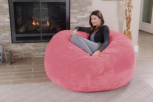 Miniatura 22 de Silla Chill Sack Bean Bag: muebles de espuma de memoria gigante y una tumbona grande. Gran sofá con gran cubierta de gamuza suave resistente al