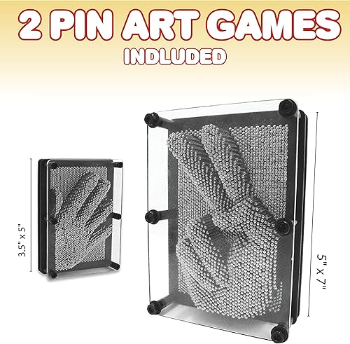 Miniatura 2 de ArtCreativity Juguete de arte de pines 3D (paquete de 2) – Tablas sensoriales grandes de 5 x 7 y pequeñas 3.5 x 5 para niños y adultos – Apto para