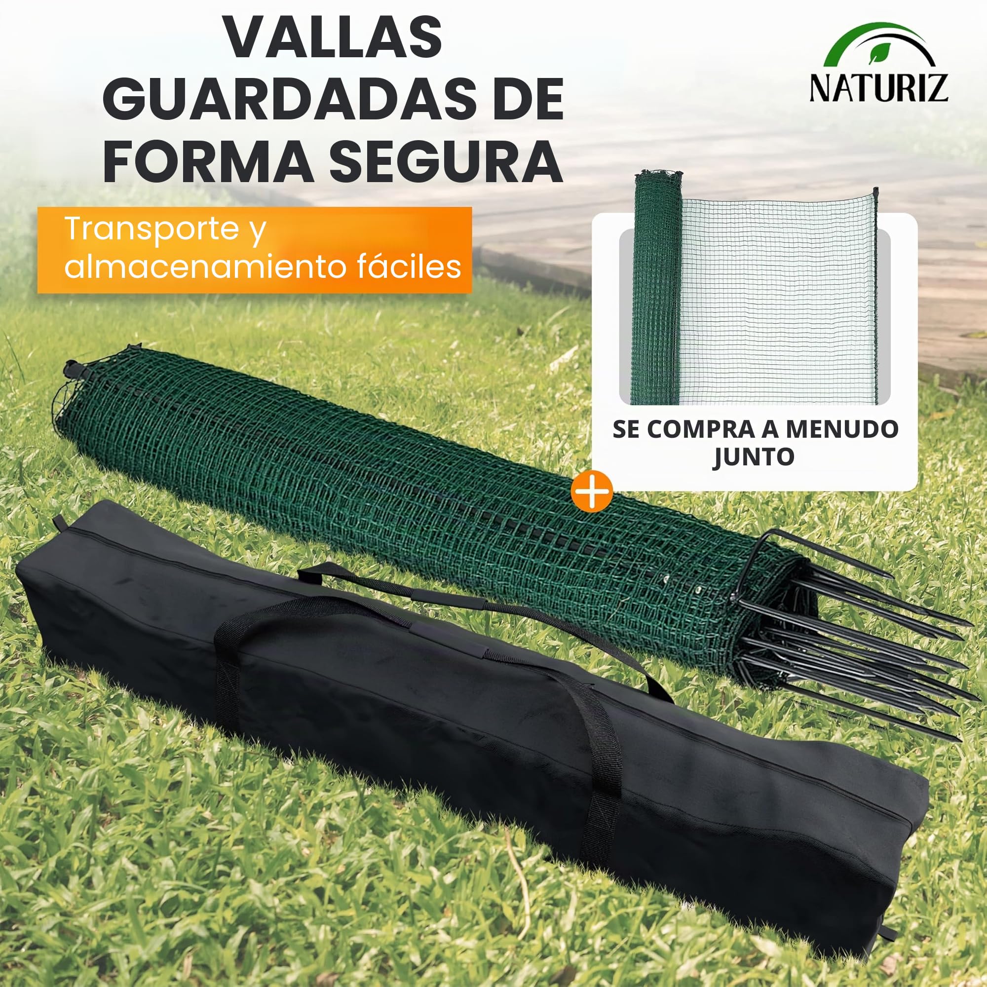 NATURIZ® Bolsa de mimbre de 125 x 20 x 18 cm, versátil como bolsa de camping, bolsa de tienda de campaña o bolsa de varillas con material Oxford 900D, negro (125 x 20 x 18 cm)