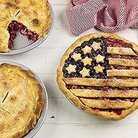 Vista 4 de USA Pan Bakeware Acero aluminizado Bandeja para tarta comercial, juego de 2, plateado