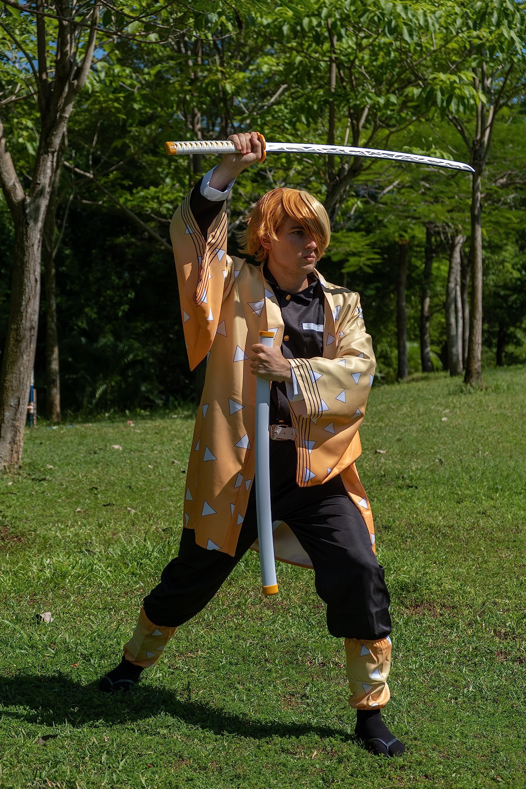 57 SPECIAL REPLICAS Bambou Anime Katana Cosplay Épée 105 cm 41 Pouces Hashira Piliers Protagoniste Katana, Une Variété de Styles (Agatsuma Zenitsus Drewniany JT10653)