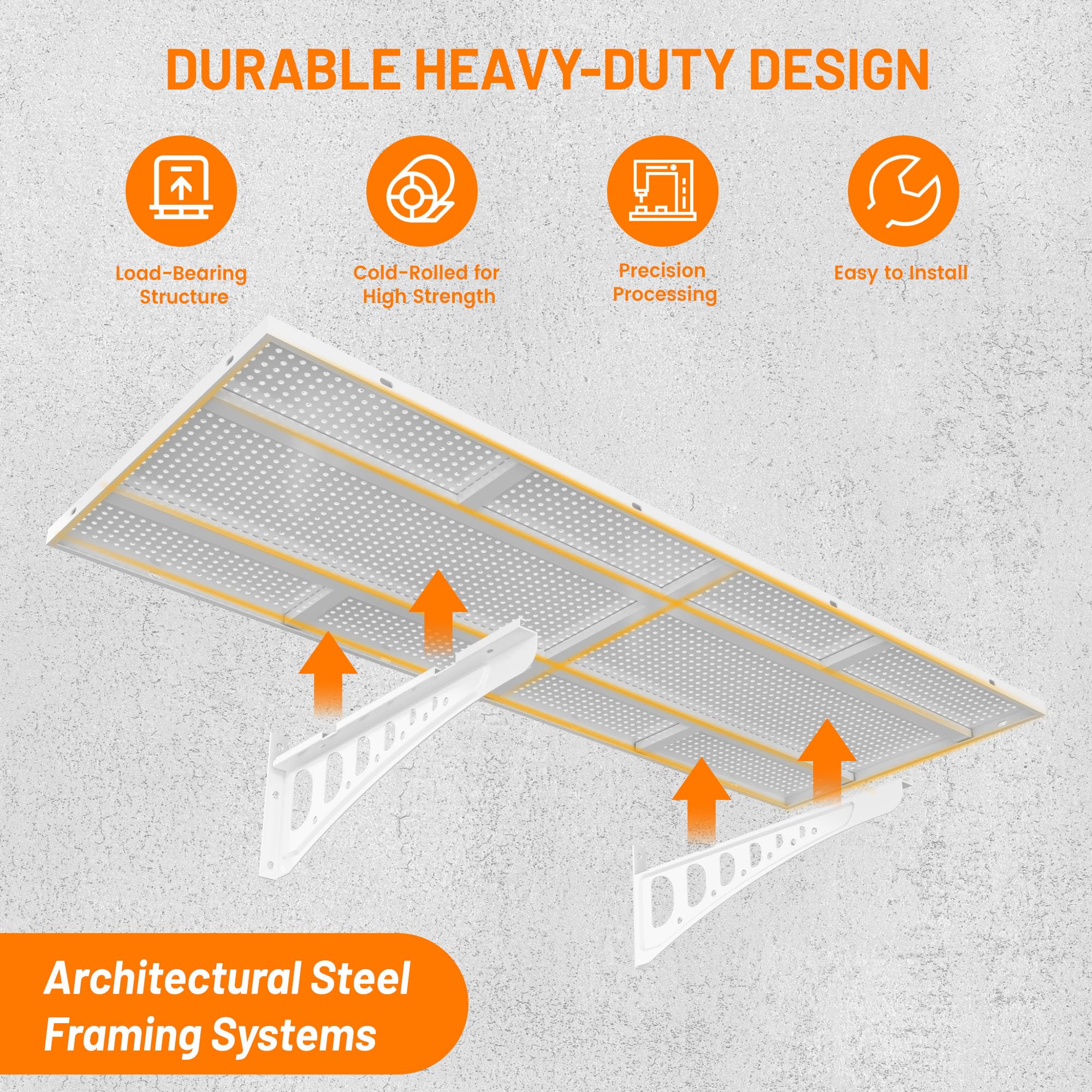 Cuguords 2-Pack 1.5x4ft Garage Shelving Heavy Duty, 500 Lbs Wall Mounted Storage Shelf, Solid Flat Panel Organizer With Complete Install Kit, White - image 7