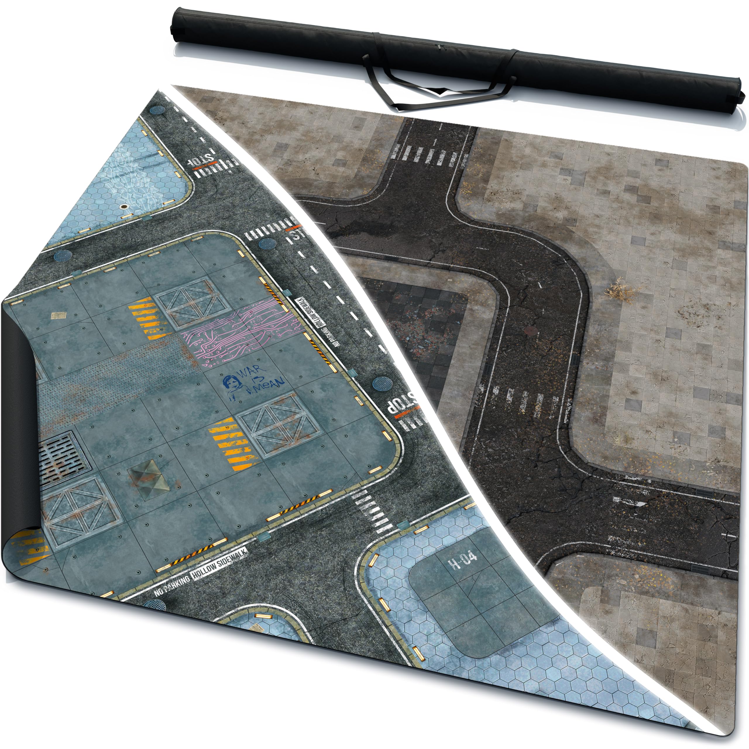 Warzone Studio 4' x 4' Double-Sided Rubber Battle Mat: Incorporation + Tempedus + Bag