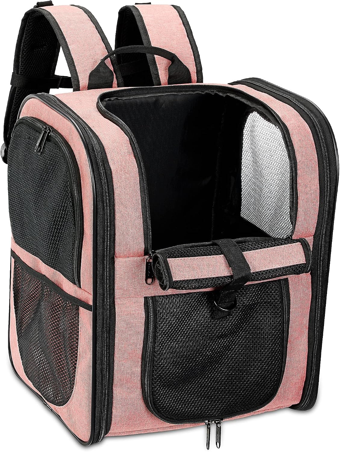 Dog Backpack Foldable Cat Carrier for Puppy and Kitty Breathable Pet Carrier with Inner Safety Leash Ideal for Camping, Walking &…