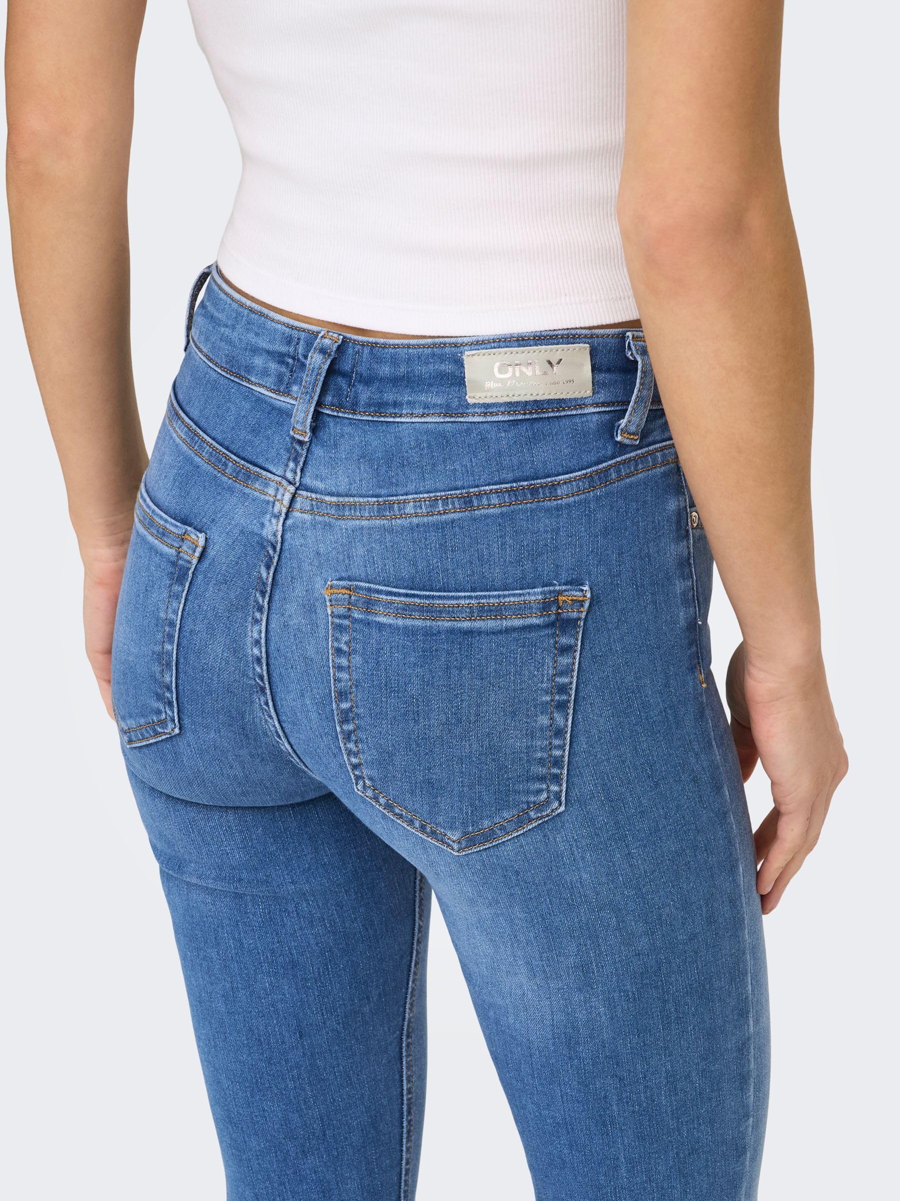 ONLY Women's Onlblush Life Mid Sk DNM Rea1099 Noos Jeans
