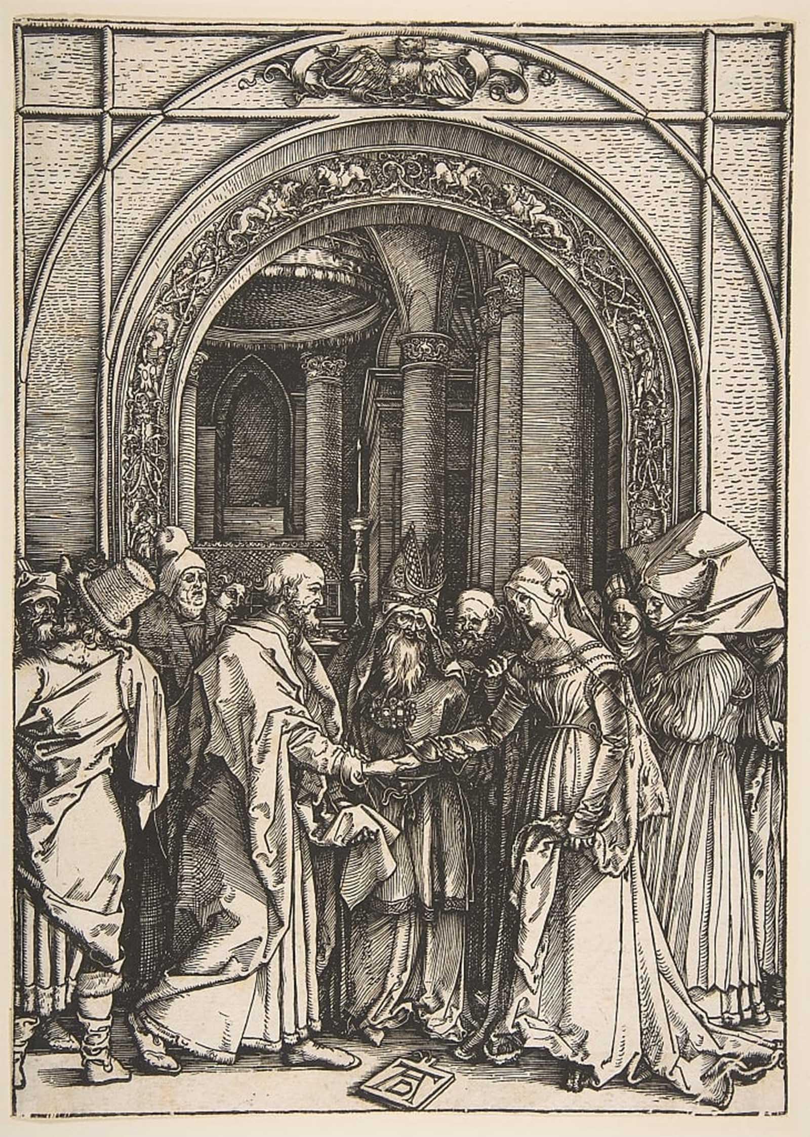 SERENDIPITP Aesthetic Poster Photo Wall Print Retro Picture the Betrothal of the Virgin From the Life of the Virgin by Albrecht Dürer Modern Wall Artwork for Home Decor 60x90cm