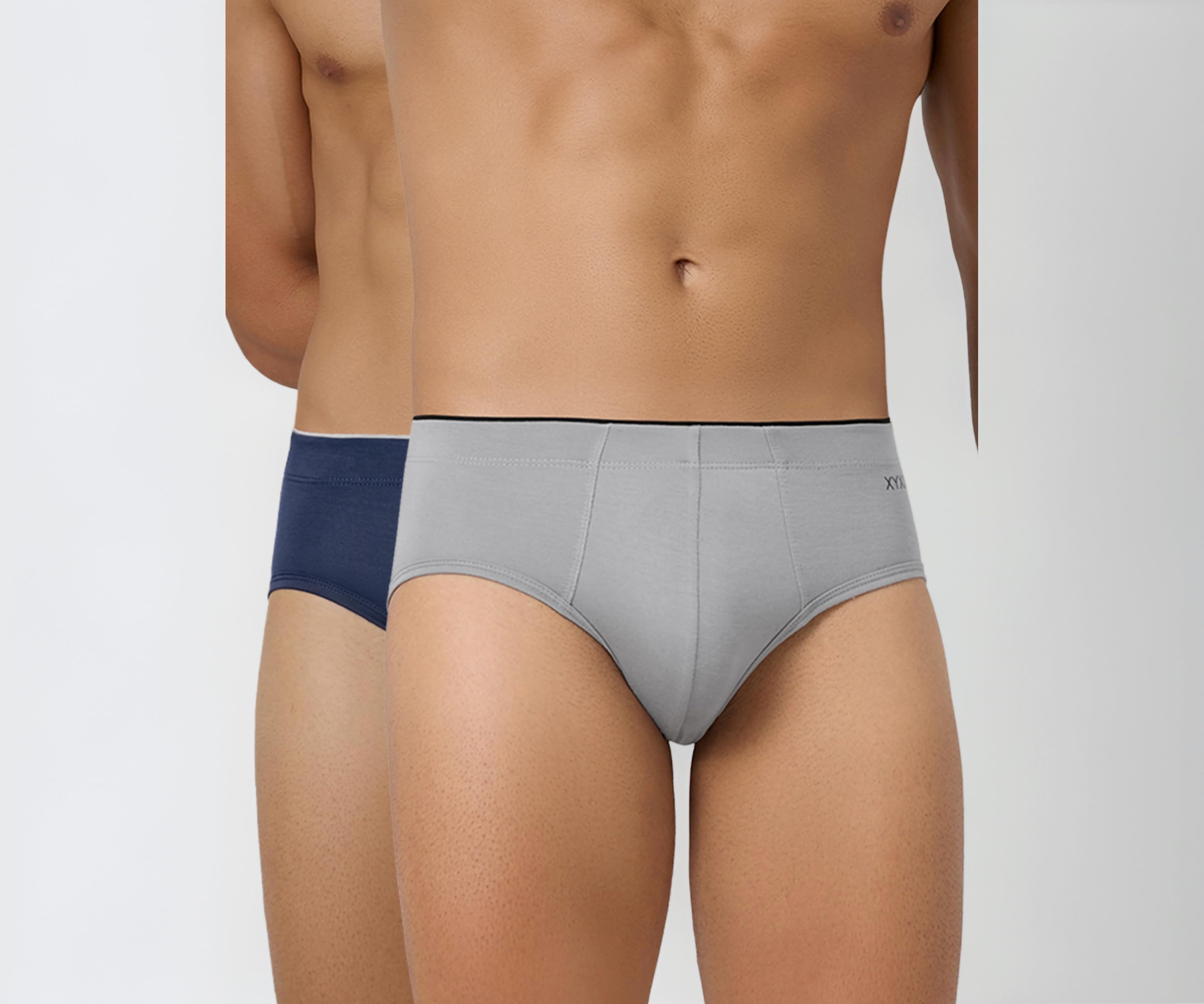 XYXX Men's Uno Micromodal Solid Antimicrobial Brief | Underwear for Men (Pack of 2)