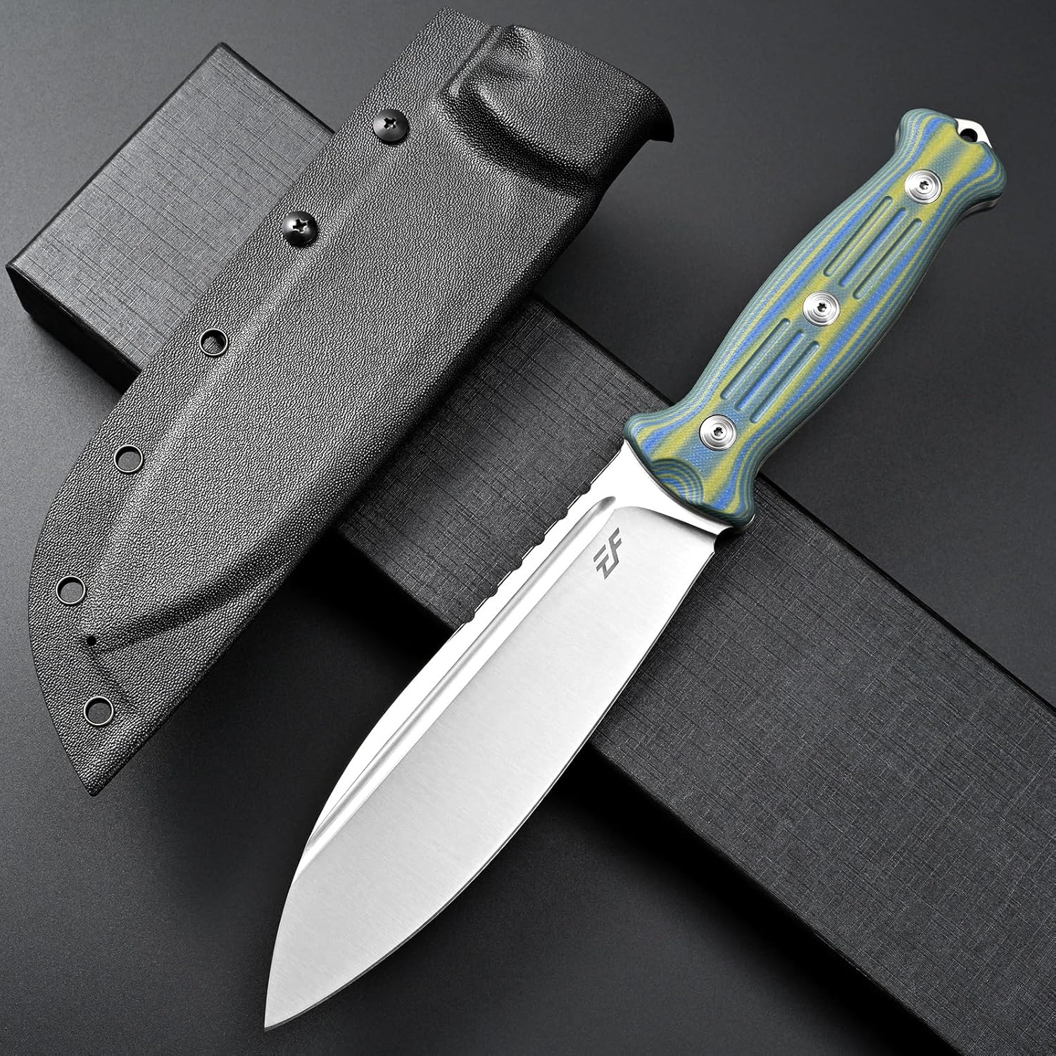 Eafengrow EF149 Fixed Blade Knife N690 Steel Blade Colorful G10 Handle Full Tang EDC Straight Knife for Hunting Camping Adventure