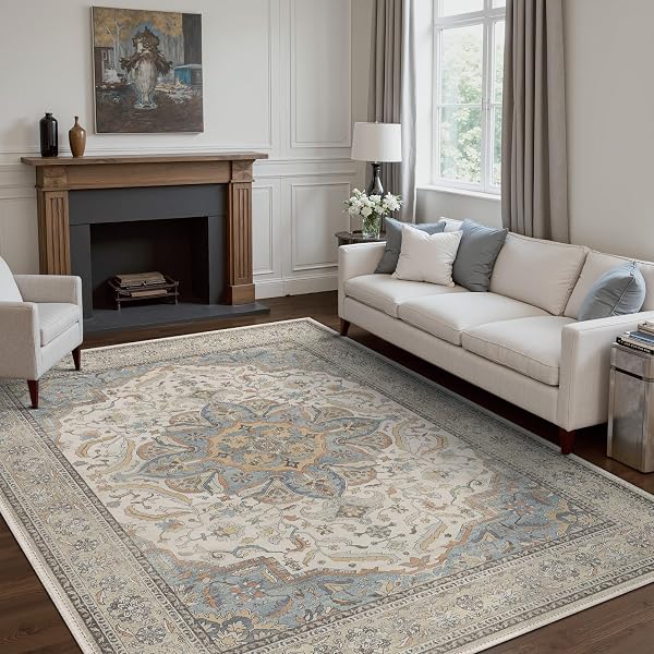 GENIMO Area Rugs for Living Room, Machine Washable Rug Non Slip