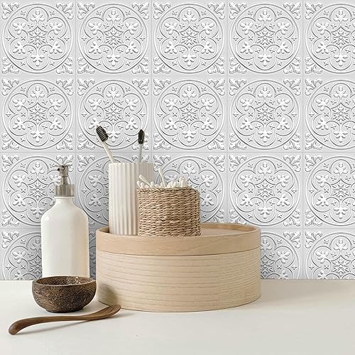 Miniatura 52 de Adhesivos para azulejos autoadhesivos, 12 unidades, autoadhesivas, calcomanías decorativas de pared para cocina, baño, azulejos, impermeables, Pata