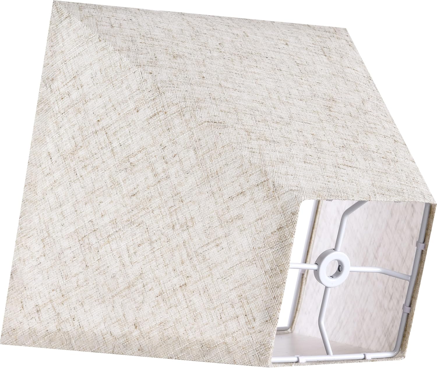 GO&SO Mini Square Lamp Shades Set of 2 Small,4" Top ×9" Bottom × 8.3” High (0.41" Spider) Beige Oatmeal Linen Lamp Shades for Table Lamps and Nightstand,Vintage Shade for Bedroom, Fold Easy Assembly