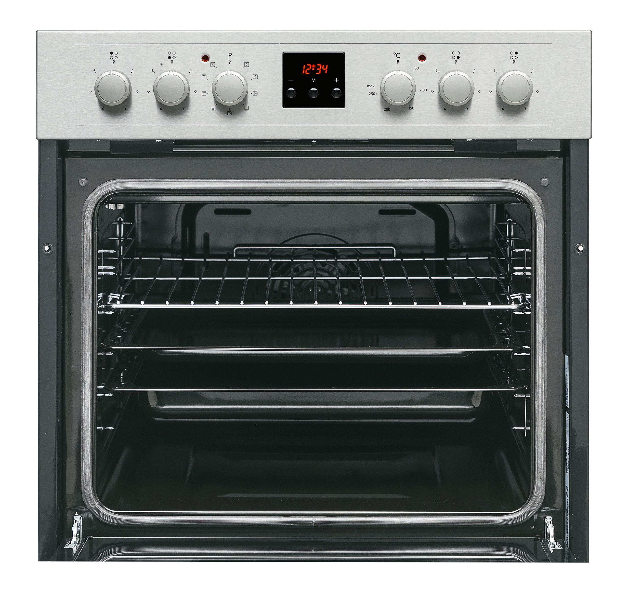 Sharp K-62D19IM0-EU Einbau-Backofen 60 cm, 78 Liter, Edelstahl, Heißluft, Multifunktionsbackofen, versenkbare Drehknebel, Energieeffizienzklasse A