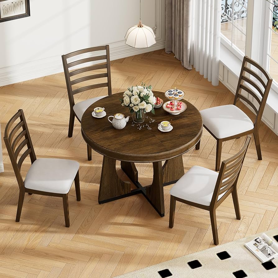 家具 Vintage round table Amazon.com - VilroCaz 5-Piece Retro Functional Dining Set