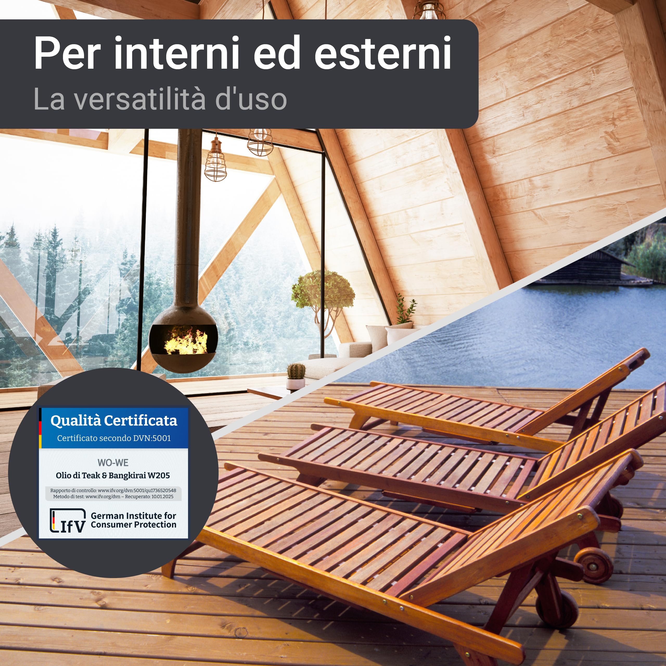 Olio di Teak Bangkirai Cura per Legno Impregnante Incolore W205-10L