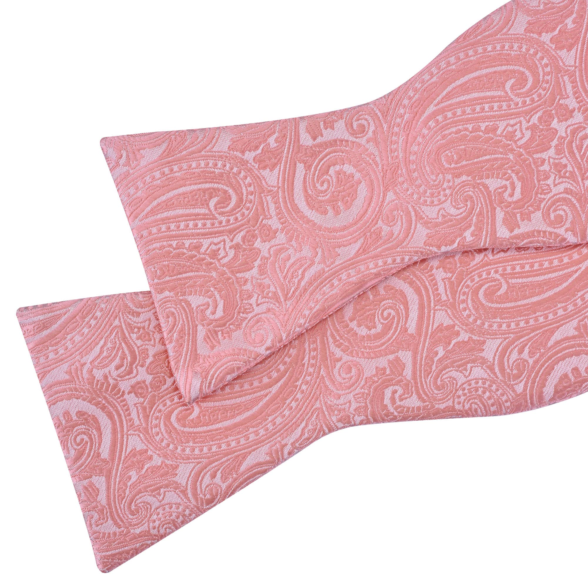 Fliege for Männer, Fliegen for Hochzeitsfeiern, Selbstbinder for Männer, Jacquard-Fliege und Einstecktuch-Set for Männer(Rose Gold)