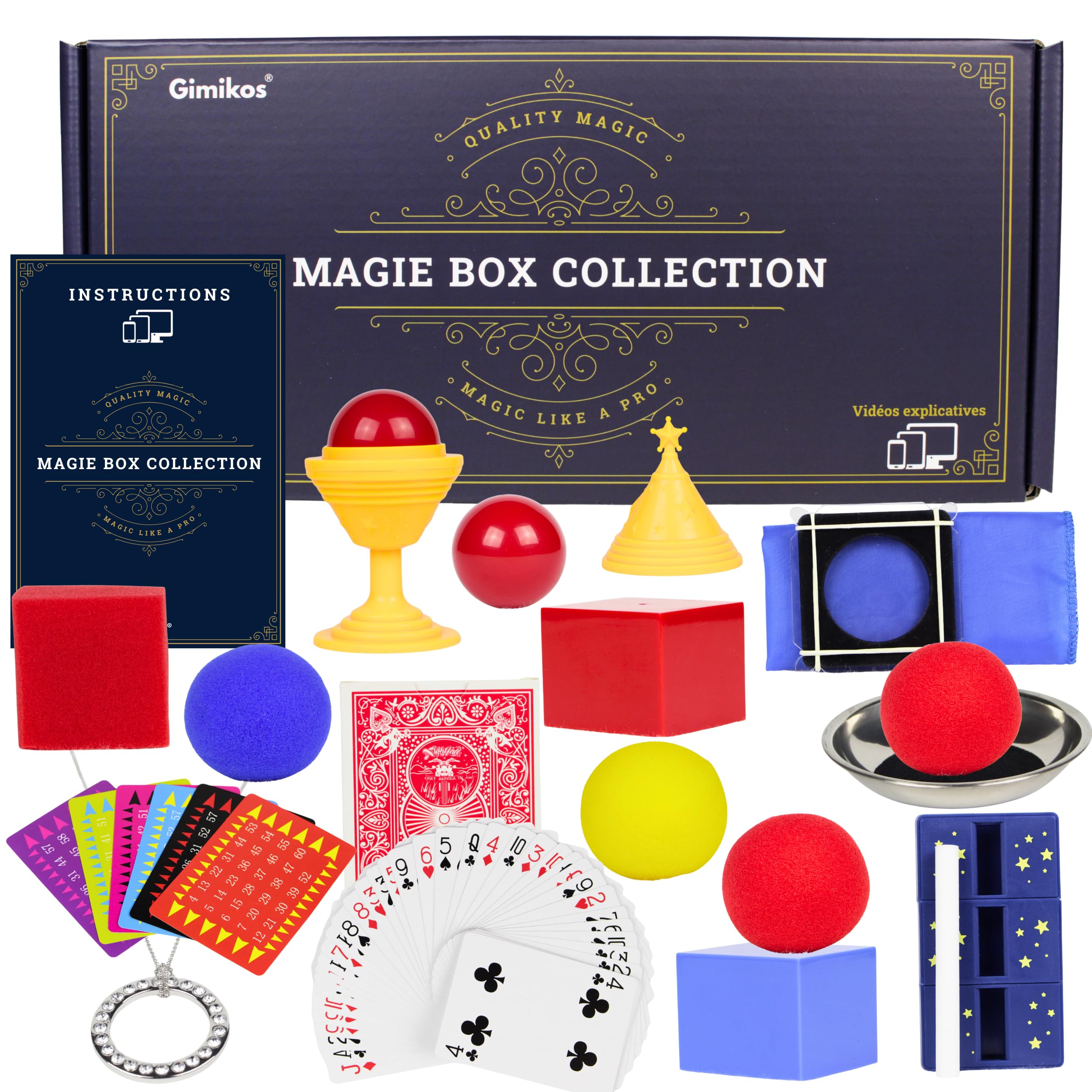 Boîte de Magie Enfant, Ado & Adulte - Édition 2 : Nouveaux Tours Exclusifs | Coffret Magicien avec 50 Illusions Inédites et Accessoires Magiques | Mallette Cadeau dès 7 Ans pour Noël ou Anniversaire