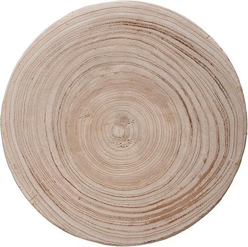 Miniatura 8 de Creative Co-Op Boho Hand-Carved Paulownia Wood Stool, Natural Negro -,Marrón oscuro teñido,Natural