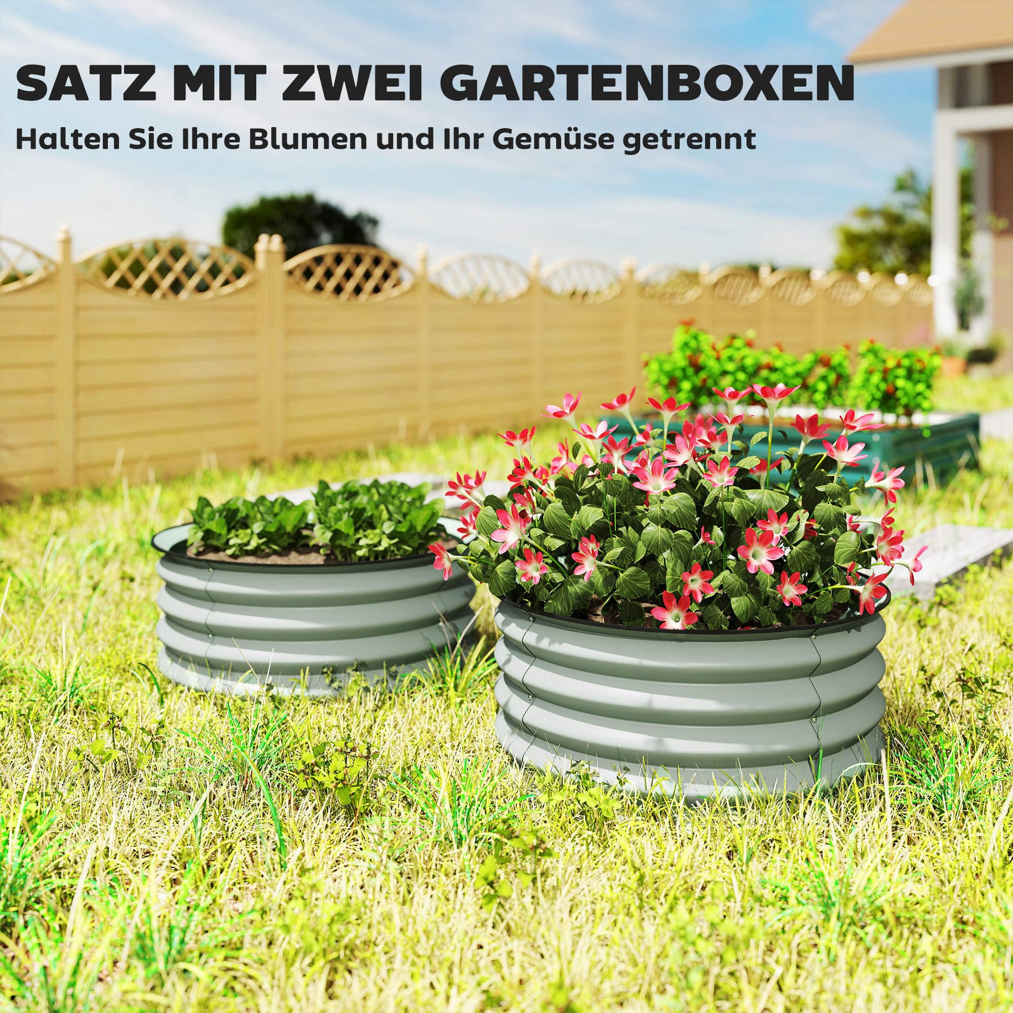Outsunny plantenbak, tuinbak, kruidenbak, weerbestendig, open bodem, 100 x 60 x 30 cm, donkergrijs Outsunny plantenbak, tuinbak, kruidenbak, weerbestendig, open bodem, 100 x 60 x 30 cm, donkergrijs