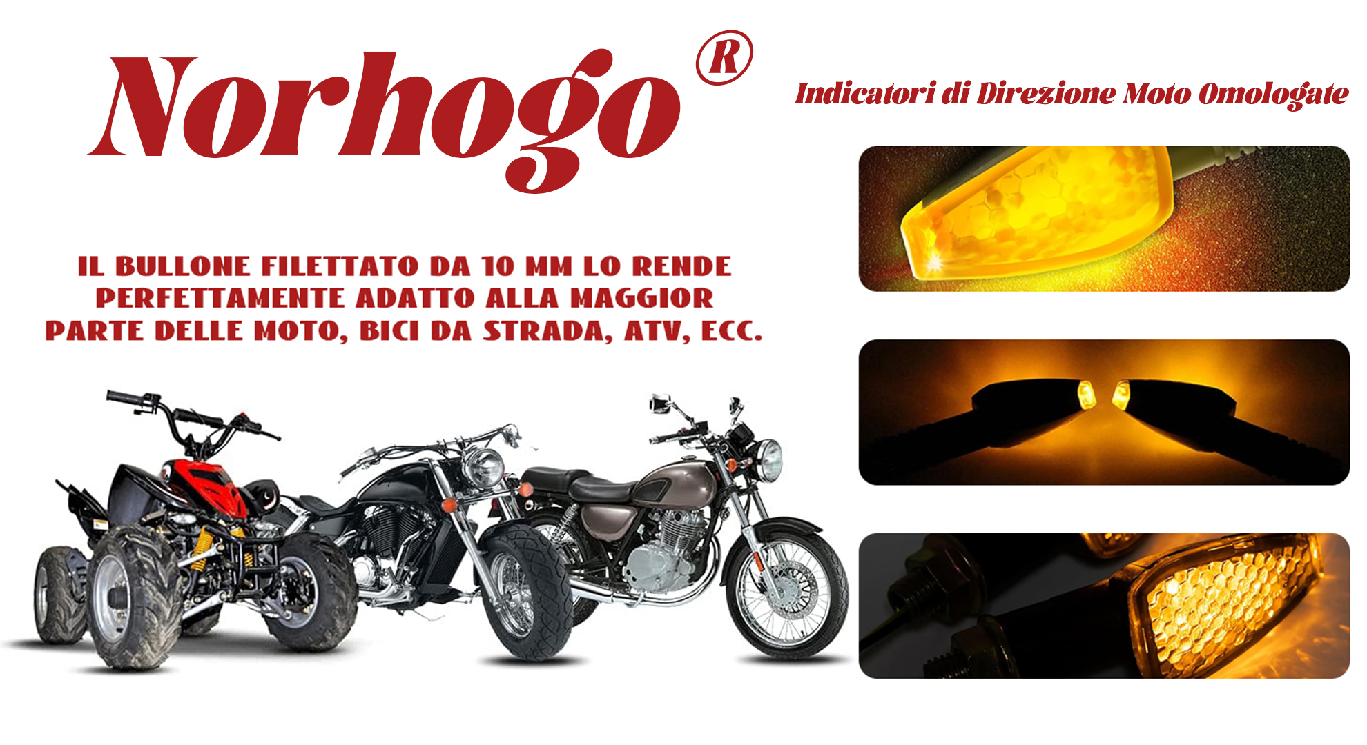 Norhogo 4 Pezzi Frecce Moto LED - 14 LED Gialle, Impermeabili IP68, Universali Per 12V - Foto 6
