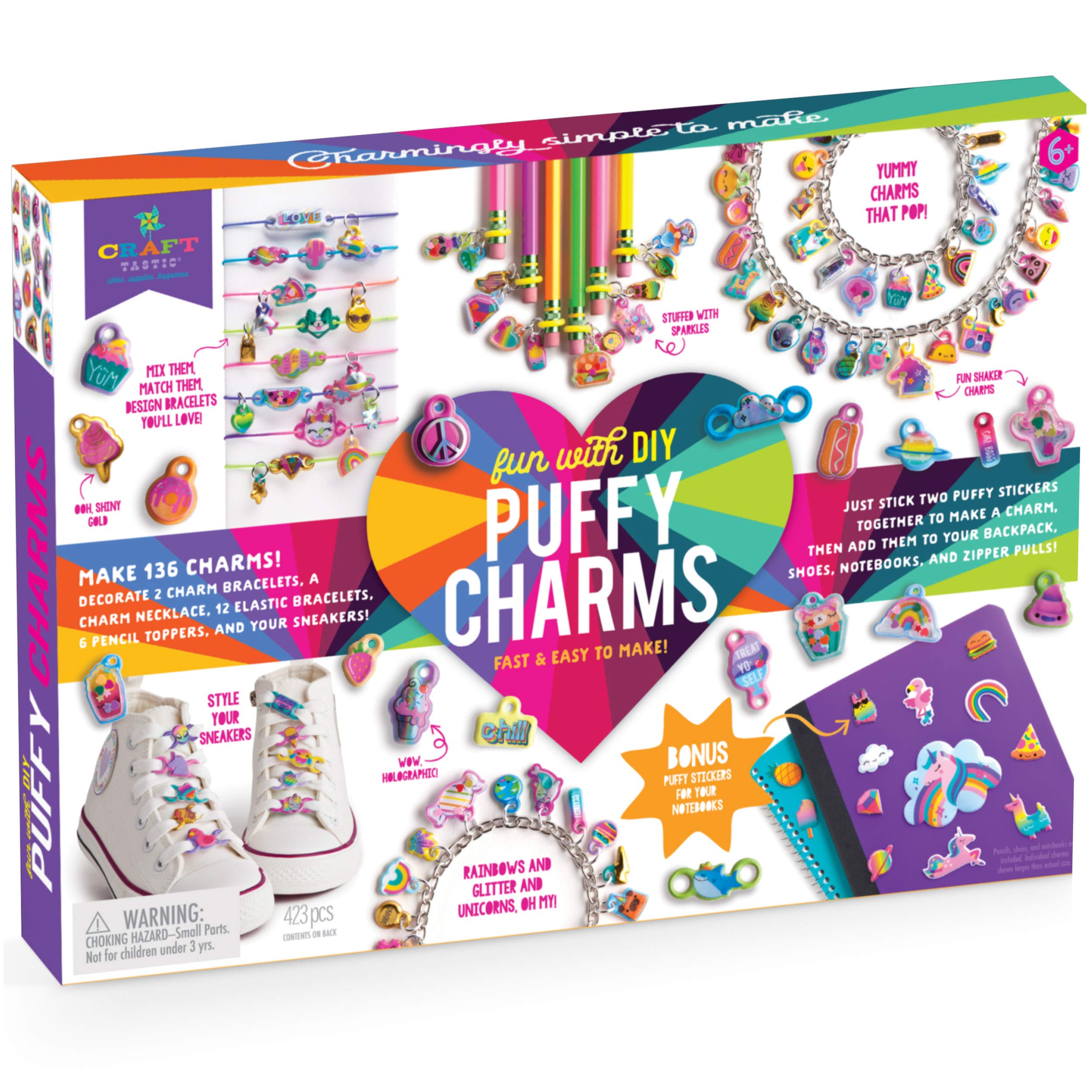 Craft-tasticFun With DIY Puffy Charms — Puffy Charms Craft Kit for Kids — Ages 6+