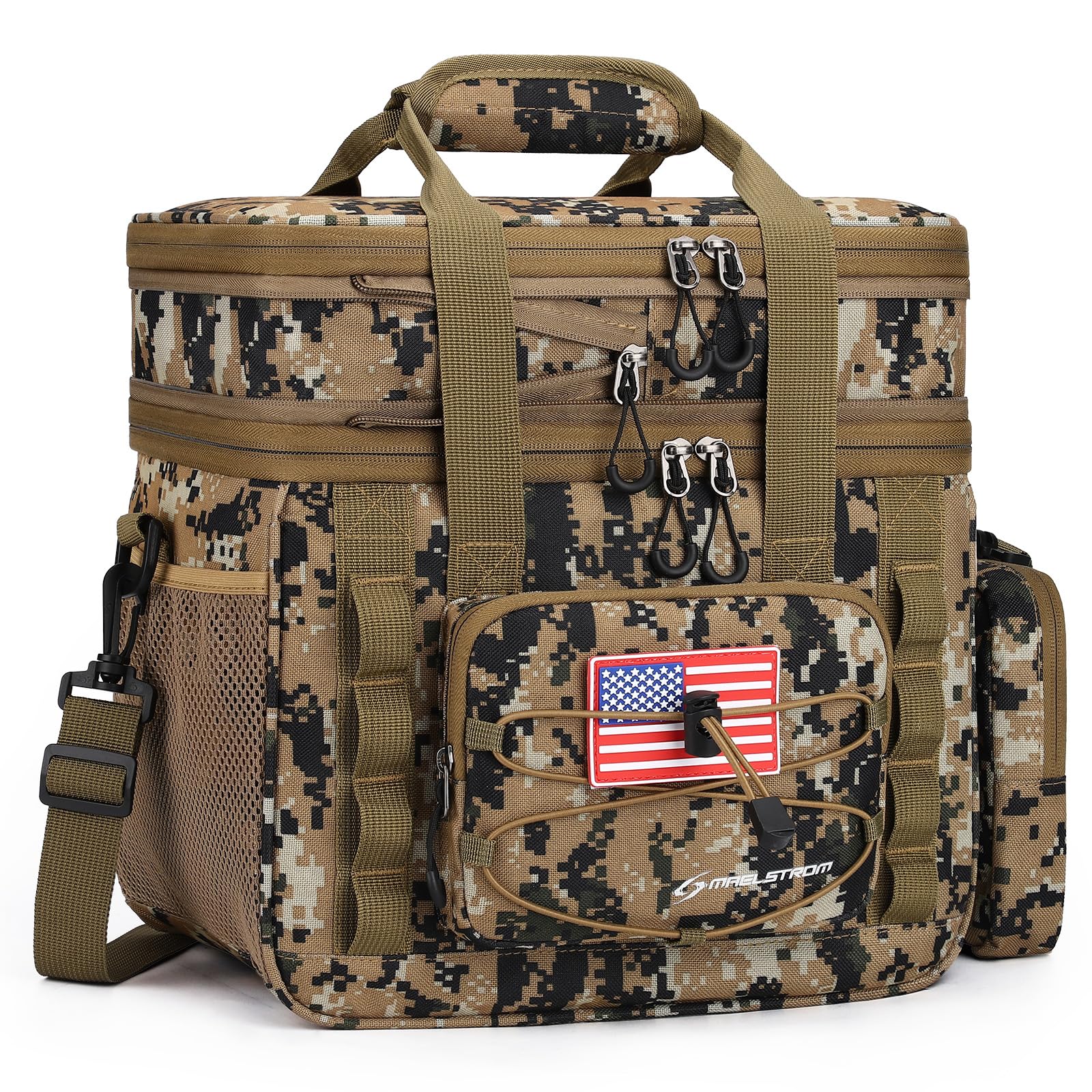 Maelstrom Lonchera táctica, bolsa de almuerzo aislada de 23 L para hombres, bolsa de almuerzo expandible de doble cubierta, bolsa de almuerzo suave a prueba de fugas con bolsas MOLLE desmontables,
