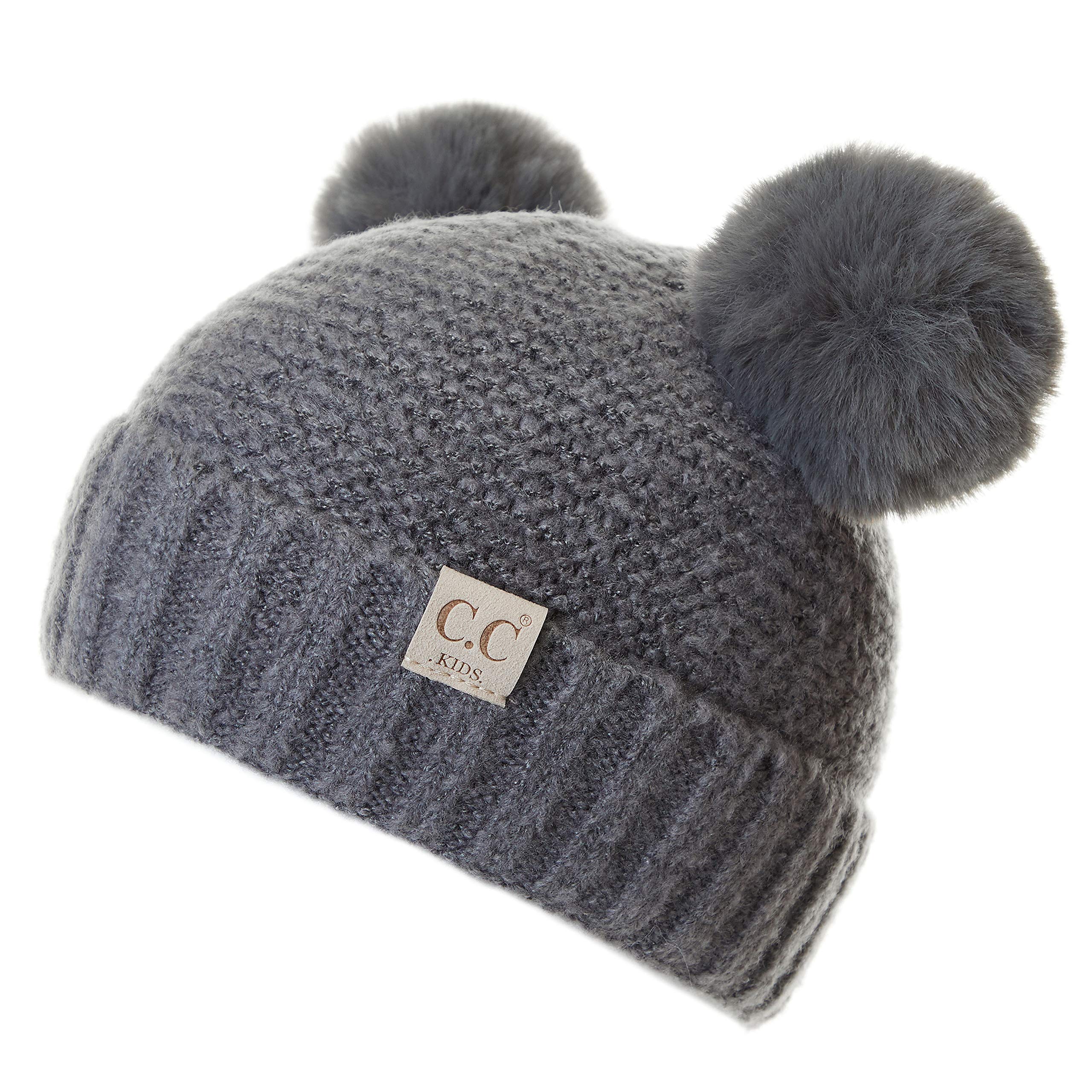 C.C Exclusives Children Kid Double Pompom Knitted Beanie for Kids Ages 2-5 (KID-23)(KID-24)(KIDS-2055)