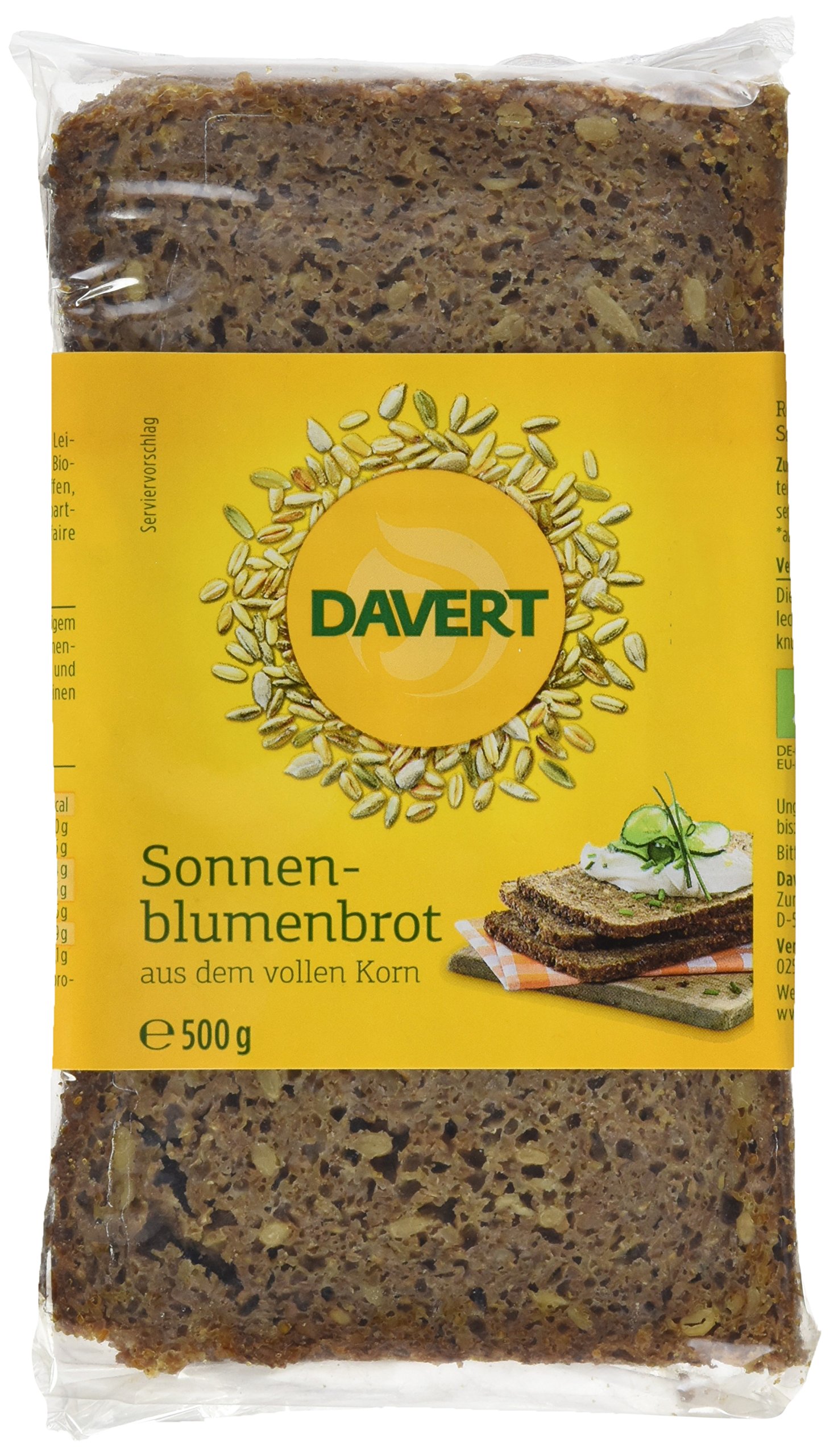 Davert Sonnenblumenbrot,6er Pack (6x 500 g) - Bio