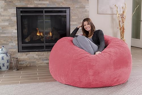 Miniatura 21 de Silla Chill Sack Bean Bag: muebles de espuma de memoria gigante y una tumbona grande. Gran sofá con gran cubierta de gamuza suave resistente al