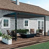 Vista 12 de Backyard Discovery Sarasota - Kit de pérgola con listones de acero galvanizado de 10 x 10 pies con techo ajustable, sombra, protección contra