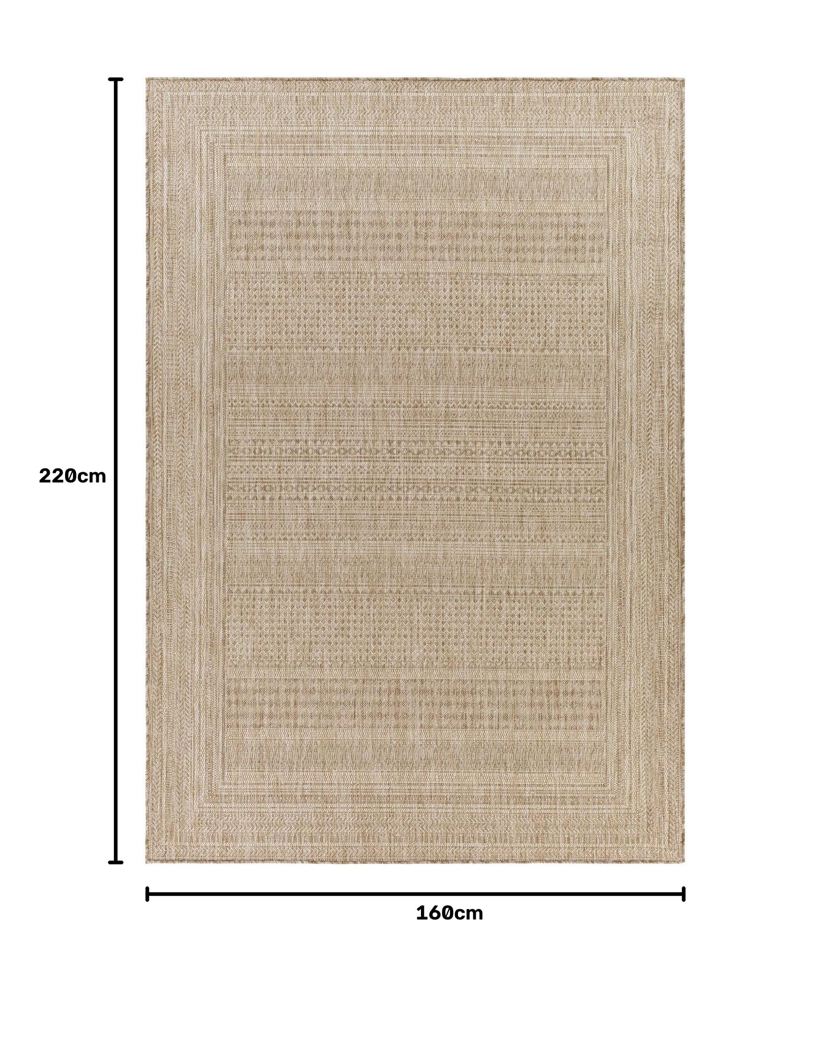 Livabliss Sierra Globale Rectangle Tappeto | Vaniglia, Beige | 160x213cm | Patio e Spazio Esterno | Tessuto a Macchina Polipropilene
