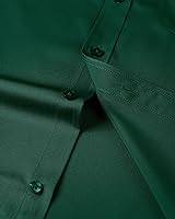 Vista 205 de Alimens & Gentle - Camisas de vestir con bolsillo y manga corta, de color liso y sin arrugas, estilo casual con botones, para hombres