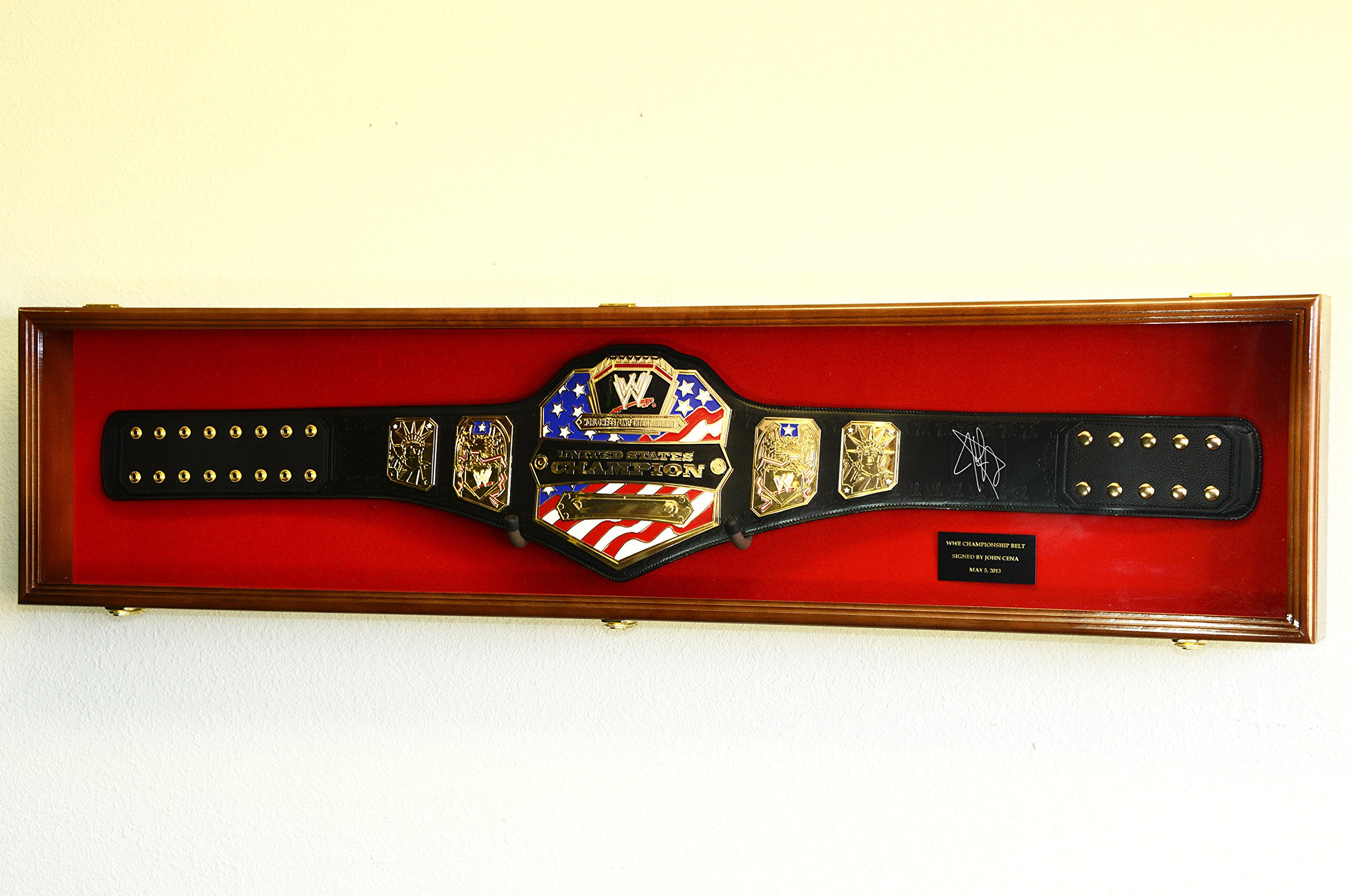 sfDisplay.com,LLC. WWE WWF Wrestling Championship Adult Size Belt Display CASE Frame Cabinet Box 64"